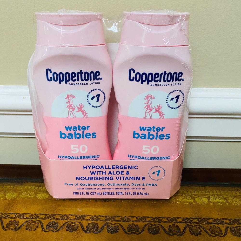 Coppertone Water Babies SPF 50 2 bottles of 8 oz. each NEW & Sealed